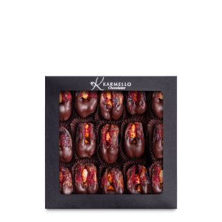 Dates with Almond and Cherry in Chocolate